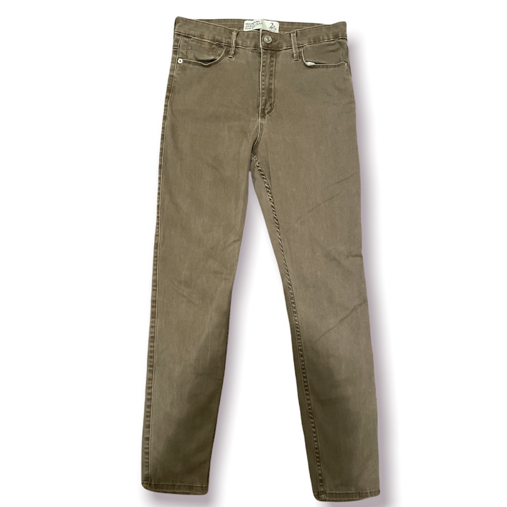 Kaki Ankle Jean Hi Rise